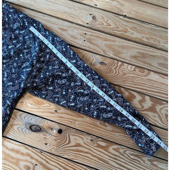 Frank Vintage Paisley Button Up Shirt Size Large Men’s Black Long Sleeve - Picture 8 of 8